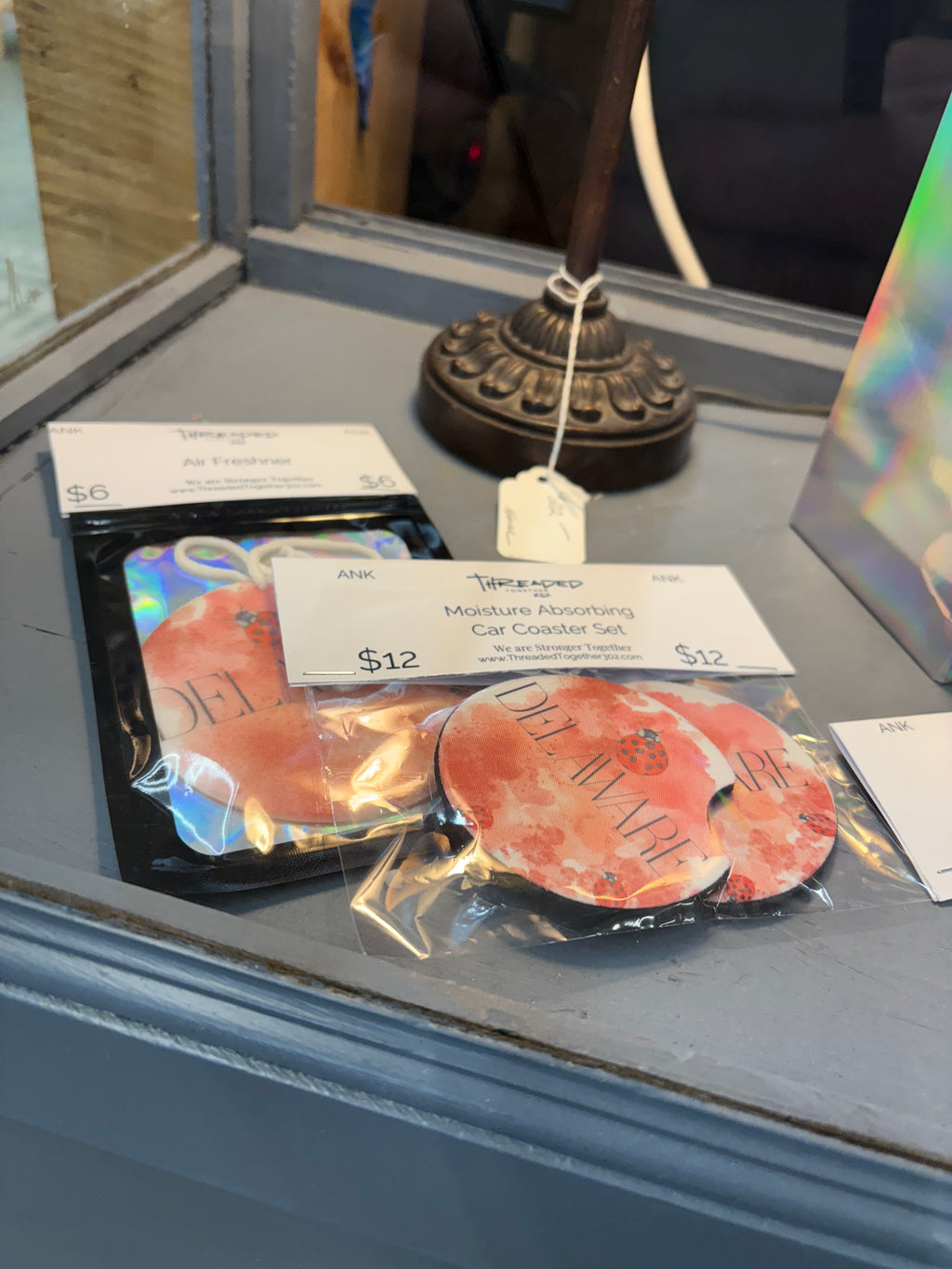 Delaware Ladybug Neoprene Moisture Absorbing Car Coaster Set