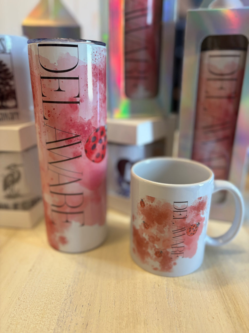 Delaware Watercolor Ladybug Coffee Mug