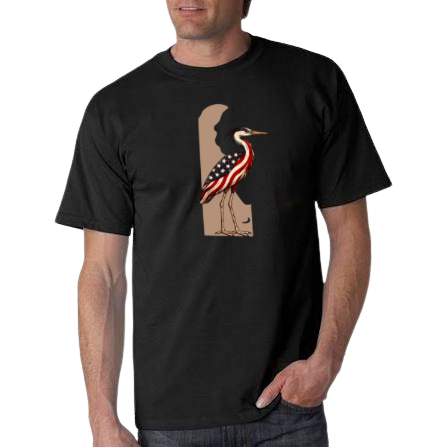 Patriotic Blue Heron Delaware T-Shirt