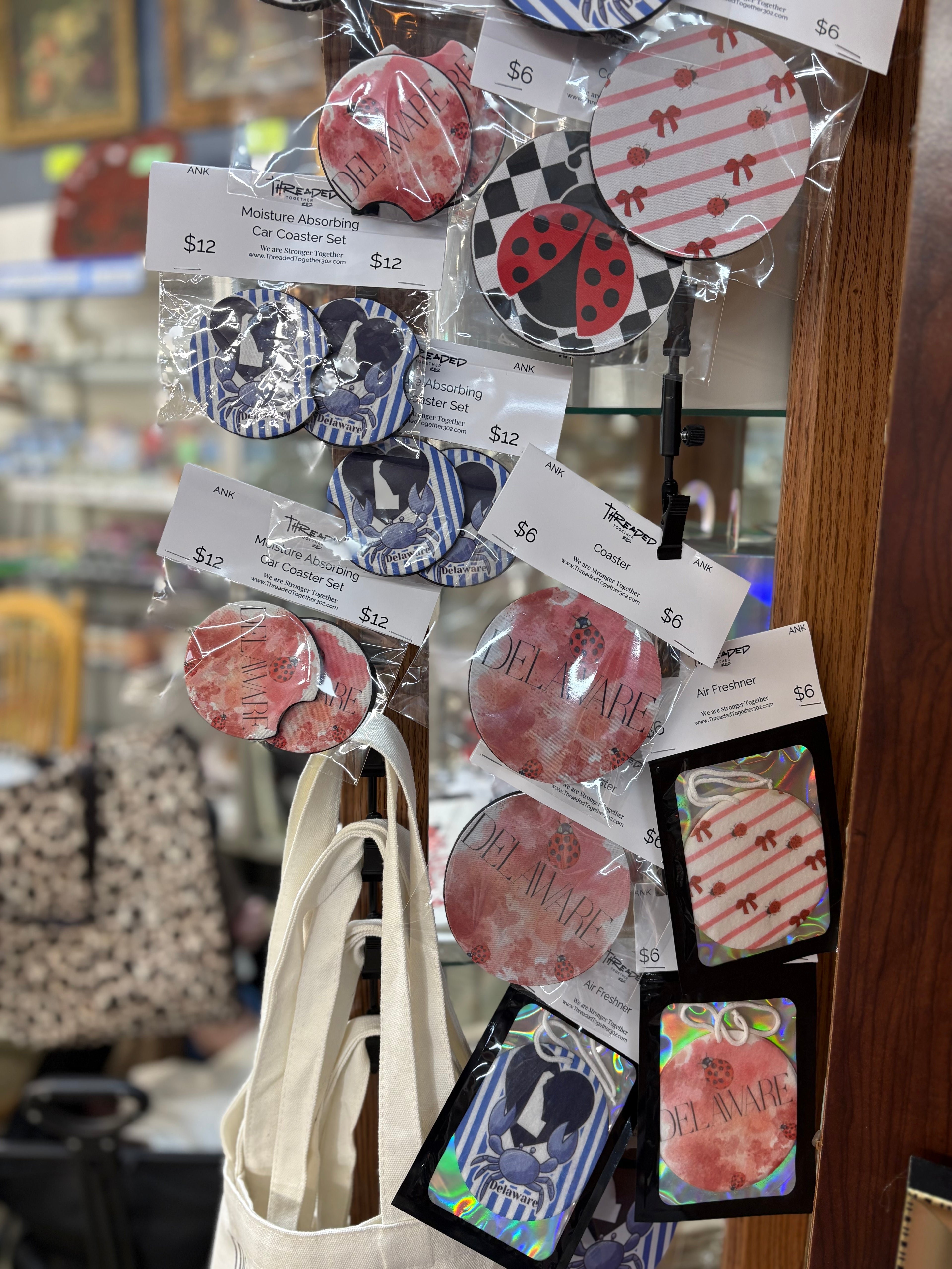 Delaware Watercolor Ladybug themed Neoprene Desktop Tabletop single Cup Coaster