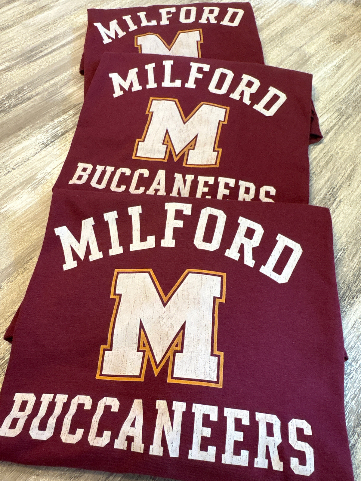 Adult Milford Buccaneers T-Shirt Maroon