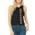 Rivertown Cropped Racerback Tank Top - Black